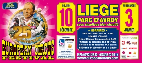 Stefan Agnessen European Circus Festival – 10 de diciembre 2015 al 3 de enero 2016 – Bruselas (Bélgica)