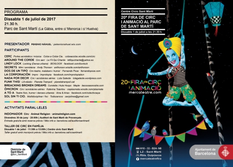 20ª Fira de Circ i Animació al Parc de Sant Martí – 1 de Julio – Barcelona