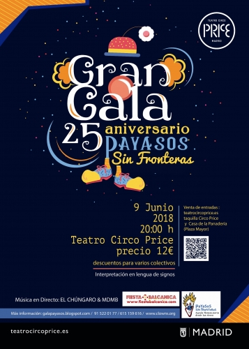 Gran Gala 25 Aniversario de Payasos sin Fronteras – 9 de Junio – Teatro Circo Price – Madrid